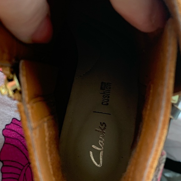 Clarks Women's Suede Ankle Booties in Rich Brown with Dark Strap - Picture 6 of 7